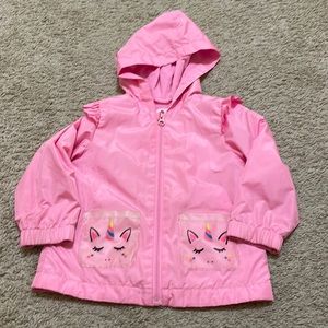 Toddler girl unicorn rain jacket